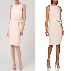 L.K. Bennett Pink Harrie Blush Pink Tie Sleeveless Dress Knee Length Size 14